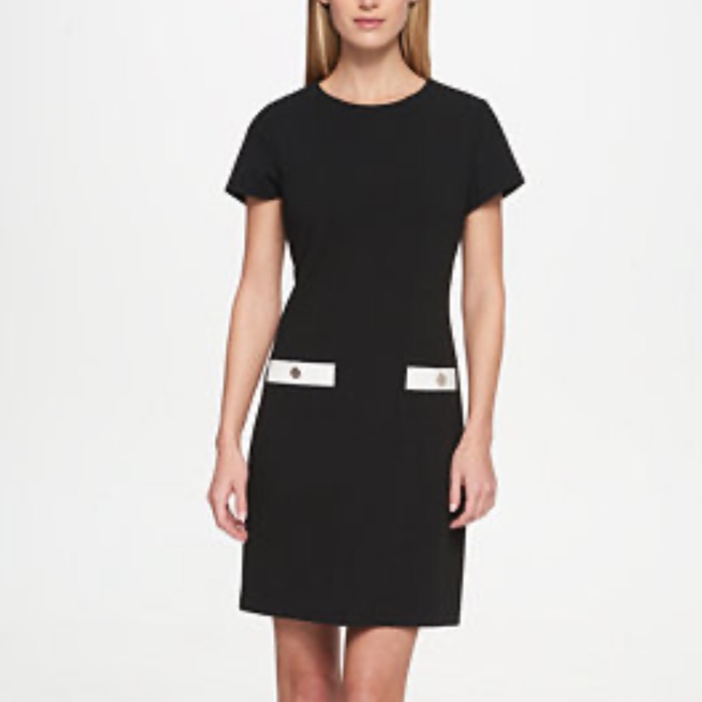 Tommy Hilfiger Black Scuba A-Line Dress